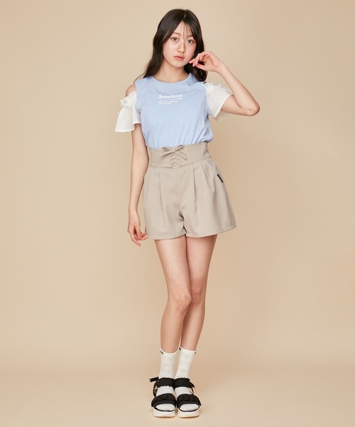 JENNI love(ジェニィラブ)の「【UVカット・ひんやり素材・吸水速乾】接触冷感肩あきシアーそでTシャツ(Tシャツ/カットソー・キッズ・ブラウン/サックスブルー/オフホワイト・140cm/130cm/160cm/150cm)」の12枚目の写真
