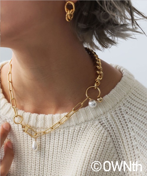 3wayパールモチーフネックレス（ネックレス）｜antiqua（アンティカ）