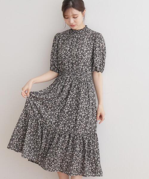 couture brooch(クチュールブローチ)の「小花柄ティアードワンピース(ワンピース・レディース・アイボリー系/ブラック系・36/38/40/42)」の14枚目の写真