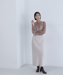 ◇アウトポケットフェイクスエードスカート