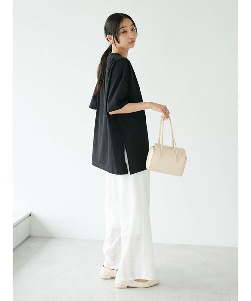 CRAFT STANDARD BOUTIQUE（クラフトスタンダードブティック）の「ヴィンテージ風天竺　ショルダーギャザーチュニック（チュニック・レディース・ブラック/グレイッシュベージュ/レッド・FREE）」の11枚目の写真