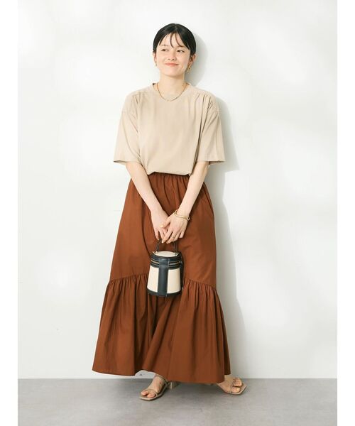 CRAFT STANDARD BOUTIQUE（クラフトスタンダードブティック）の「ヴィンテージ風天竺　ショルダーギャザーチュニック（チュニック・レディース・ブラック/グレイッシュベージュ/レッド・FREE）」の19枚目の写真