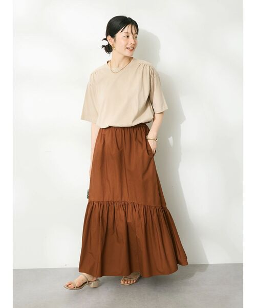 CRAFT STANDARD BOUTIQUE（クラフトスタンダードブティック）の「ヴィンテージ風天竺　ショルダーギャザーチュニック（チュニック・レディース・ブラック/グレイッシュベージュ/レッド・FREE）」の20枚目の写真