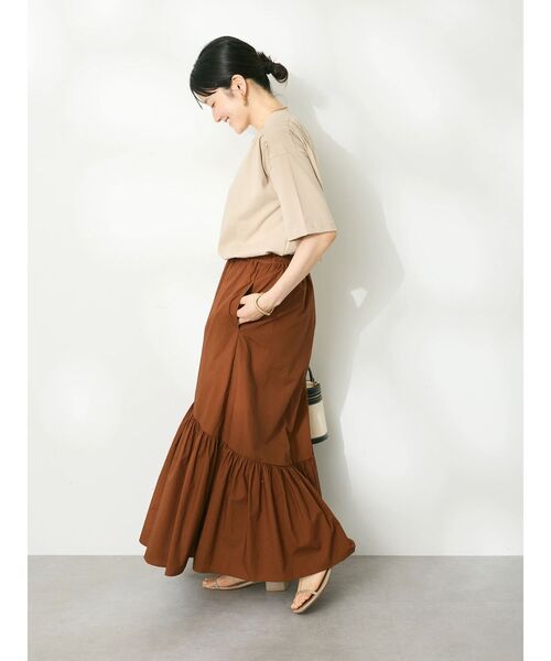 CRAFT STANDARD BOUTIQUE（クラフトスタンダードブティック）の「ヴィンテージ風天竺　ショルダーギャザーチュニック（チュニック・レディース・ブラック/グレイッシュベージュ/レッド・FREE）」の21枚目の写真