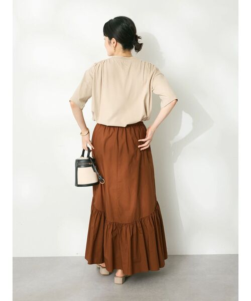CRAFT STANDARD BOUTIQUE（クラフトスタンダードブティック）の「ヴィンテージ風天竺　ショルダーギャザーチュニック（チュニック・レディース・ブラック/グレイッシュベージュ/レッド・FREE）」の22枚目の写真