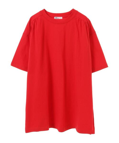 CRAFT STANDARD BOUTIQUE（クラフトスタンダードブティック）の「ヴィンテージ風天竺　ショルダーギャザーチュニック（チュニック・レディース・ブラック/グレイッシュベージュ/レッド・FREE）」の3枚目の写真