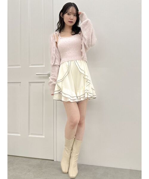 dazzlin(ダズリン)の「ミニシャギーラメニットカーデトップス(カーディガン/ボレロ・レディース・パープル/ベージュ/ピンク/グレー/ブルー・FREE)」の22枚目の写真