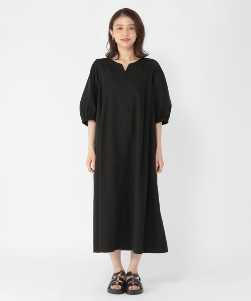 studio CLIP（スタディオクリップ）の「ランタンスリーブデニムワンピース（ワンピース・レディース・インディゴブルー/ブラック・FREE）」の5枚目の写真