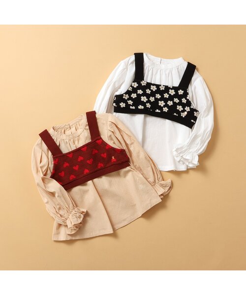 セール】【リンク・2Pセット】ジャガードビスチェ＆ロンT（T