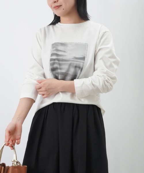 LUCA/LADY LUCK LUCA(ルカ/レディラックルカ)の「LC/LLL 転写プリントロングスリーブカットソー / フォトプリントロンTee(Tシャツ/カットソー・レディース・ブラック/オフホワイト/チャコールグレー・FREE)」の9枚目の写真