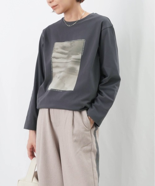LUCA/LADY LUCK LUCA(ルカ/レディラックルカ)の「LC/LLL 転写プリントロングスリーブカットソー / フォトプリントロンTee(Tシャツ/カットソー・レディース・ブラック/オフホワイト/チャコールグレー・FREE)」の14枚目の写真