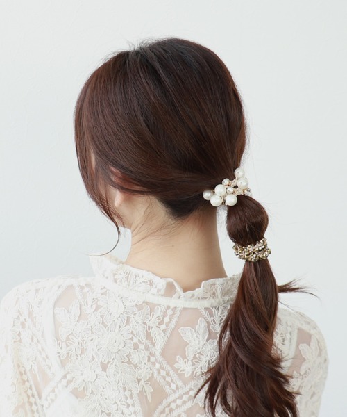 パール×ビーズセットヘアゴム（ヘアゴム）｜Three Four Time