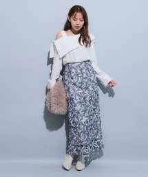 N♡様　Mystrada ♡ チェーンレーススカート マイストラーダ Mystrada New配色レースタイトスカート （ピンク