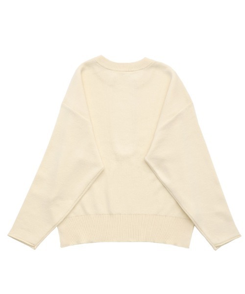 select MOCA（セレクトモカ）の「ディープUネックスウェットライクニット（ニット/セーター・レディース・チャコール/アイボリー/ブラック/ネイビー・FREE/SMALL）」の8枚目の写真