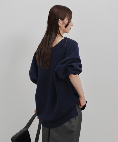 ニット セーター ディープUネックスウェットライクニット レディース ディープUネックスウェットライクニット – SELECT MOCA