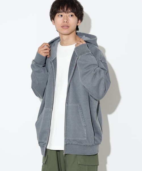 美品レア⭐︎電気グルーヴ●トロピカルラブ期・パーカー●霜グレーM BEAMS HEART（ビームスハート）の「GMS ウラケ ジップパーカー