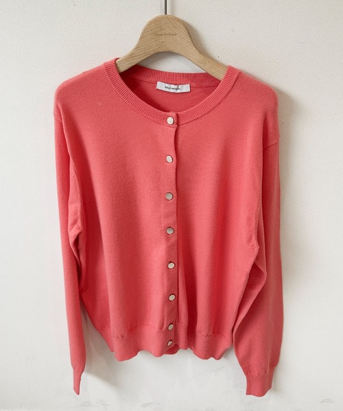 Doux archives(ドゥアルシーヴ)の「Basicカーディガン(ニット/セーター・レディース・コーラルピンク/ブラック/グレー/グリーン・38)」の15枚目の写真