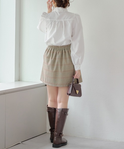 continuer de NICE CLAUP(コンティニューデナイスクラップ)の「【WEB限定】リボンタイブラウス(シャツ/ブラウス・レディース・オフホワイト/ブラック/チェック・FREE)」の20枚目の写真