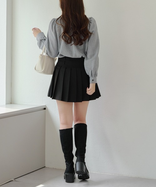 continuer de NICE CLAUP(コンティニューデナイスクラップ)の「【WEB限定】リボンタイブラウス(シャツ/ブラウス・レディース・オフホワイト/ブラック/チェック・FREE)」の8枚目の写真