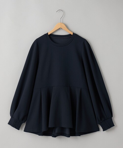 RONEL(ロネル)の「イージージョーゼットペプラムカットソー(Tシャツ/カットソー・レディース・ネイビー/ライトグレー/オフホワイト/ブラック・S/M/L)」の1枚目の写真