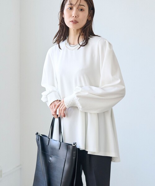 RONEL(ロネル)の「イージージョーゼットペプラムカットソー(Tシャツ/カットソー・レディース・ネイビー/ライトグレー/オフホワイト/ブラック・S/M/L)」の18枚目の写真