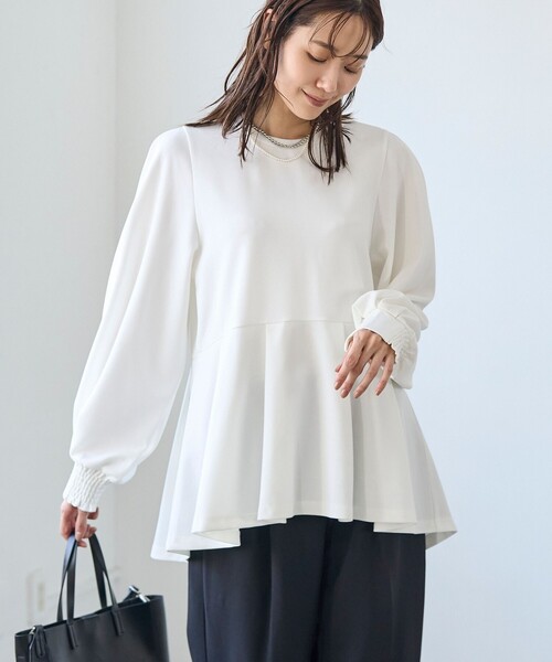 RONEL(ロネル)の「イージージョーゼットペプラムカットソー(Tシャツ/カットソー・レディース・ネイビー/ライトグレー/オフホワイト/ブラック・S/M/L)」の19枚目の写真