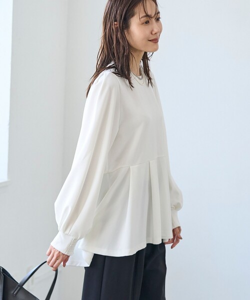 RONEL(ロネル)の「イージージョーゼットペプラムカットソー(Tシャツ/カットソー・レディース・ネイビー/ライトグレー/オフホワイト/ブラック・S/M/L)」の20枚目の写真