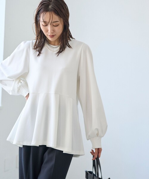RONEL(ロネル)の「イージージョーゼットペプラムカットソー(Tシャツ/カットソー・レディース・ネイビー/ライトグレー/オフホワイト/ブラック・S/M/L)」の21枚目の写真