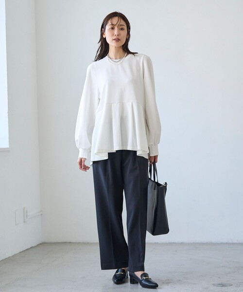 RONEL(ロネル)の「イージージョーゼットペプラムカットソー(Tシャツ/カットソー・レディース・ネイビー/ライトグレー/オフホワイト/ブラック・S/M/L)」の22枚目の写真