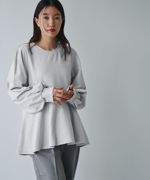 RONEL(ロネル)の「イージージョーゼットペプラムカットソー(Tシャツ/カットソー・レディース・ネイビー/ライトグレー/オフホワイト/ブラック・S/M/L)」の15枚目の写真