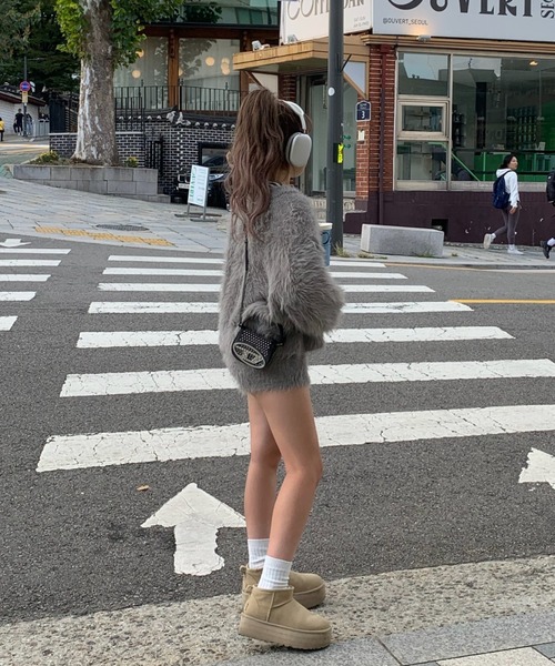 INTER FACTORY（インターファクトリー）の「mayu - シャギーカーディガン (セットアップ)（カーディガン/ボレロ・レディース・ブラック/グレー/アイボリー・FREE）」の21枚目の写真