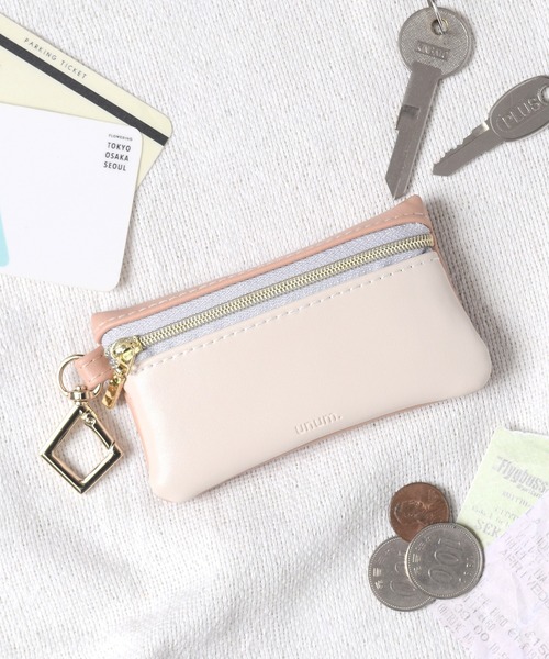 ニュアンスバイカラー/くしゅくしゅ/キーポーチ（キーケース/キー