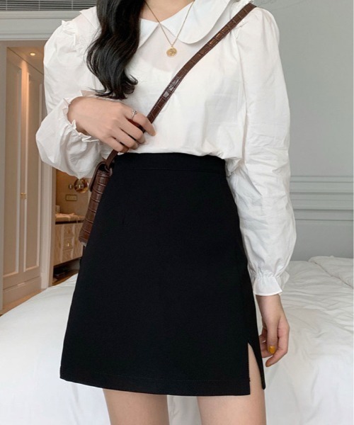 kirakiraShop（キラキラショップ）の「サイド スリット ボックス ミニスカート（スカート・レディース・ブラック・S/M）」の6枚目の写真