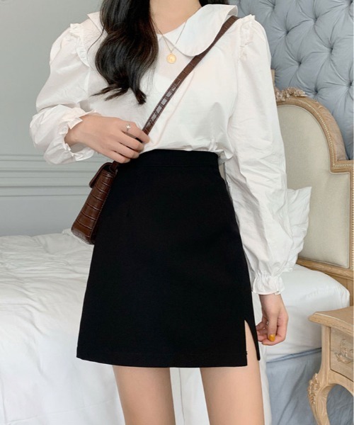 kirakiraShop（キラキラショップ）の「サイド スリット ボックス ミニスカート（スカート・レディース・ブラック・S/M）」の7枚目の写真