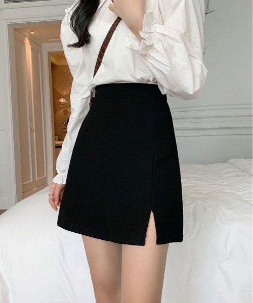 kirakiraShop（キラキラショップ）の「サイド スリット ボックス ミニスカート（スカート・レディース・ブラック・S/M）」の8枚目の写真