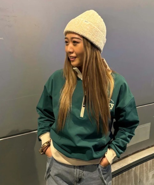 ROXY(ロキシー)の「KEEP IT REAL STAND/ROXY速乾UVカットハーフジップトップス(スウェット・レディース・ブラック/ホワイト/グレー/オレンジ・LARGE/MEDIUM/SMALL)」の4枚目の写真