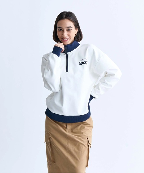 ROXY(ロキシー)の「KEEP IT REAL STAND/ROXY速乾UVカットハーフジップトップス(スウェット・レディース・ブラック/ホワイト/グレー/オレンジ・LARGE/MEDIUM/SMALL)」の3枚目の写真