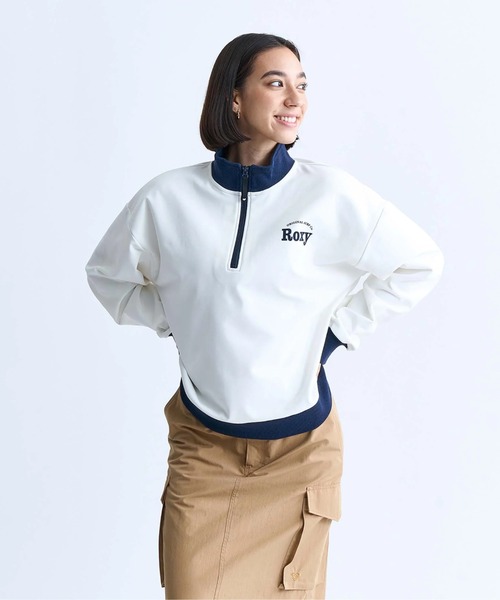 ROXY(ロキシー)の「KEEP IT REAL STAND/ROXY速乾UVカットハーフジップトップス(スウェット・レディース・ブラック/ホワイト/グレー/オレンジ・LARGE/MEDIUM/SMALL)」の11枚目の写真