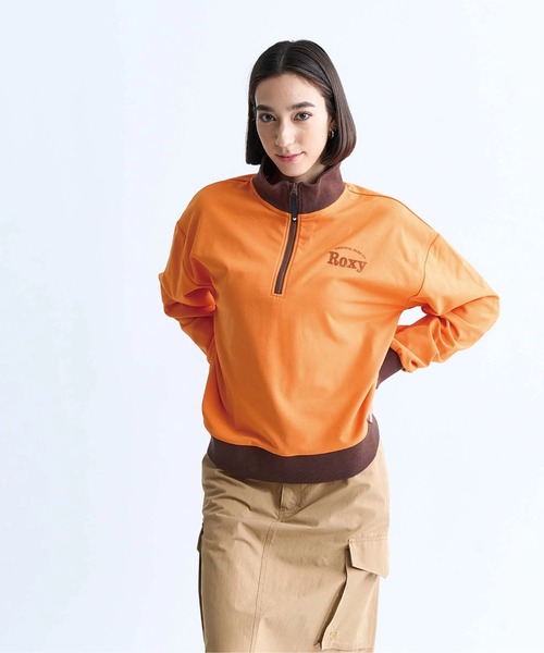 ROXY(ロキシー)の「KEEP IT REAL STAND/ROXY速乾UVカットハーフジップトップス(スウェット・レディース・ブラック/ホワイト/グレー/オレンジ・LARGE/MEDIUM/SMALL)」の5枚目の写真