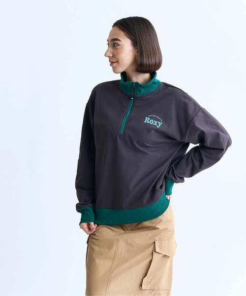 ROXY(ロキシー)の「KEEP IT REAL STAND/ROXY速乾UVカットハーフジップトップス(スウェット・レディース・ブラック/ホワイト/グレー/オレンジ・LARGE/MEDIUM/SMALL)」の8枚目の写真