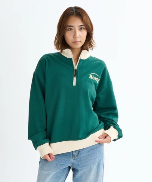ROXY(ロキシー)の「KEEP IT REAL STAND/ROXY速乾UVカットハーフジップトップス(スウェット・レディース・ブラック/ホワイト/グレー/オレンジ・LARGE/MEDIUM/SMALL)」の21枚目の写真