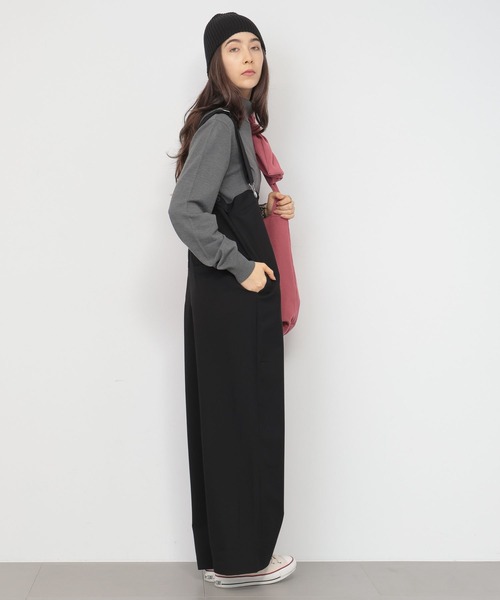 saloon(サルーン)の「SALOON(サルーン)/ワイドサロペット【手洗い可】(サロペット/オーバーオール・レディース・グレー/ブラック・FREE)」の9枚目の写真
