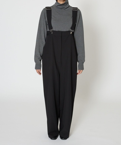 saloon(サルーン)の「SALOON(サルーン)/ワイドサロペット【手洗い可】(サロペット/オーバーオール・レディース・グレー/ブラック・FREE)」の13枚目の写真