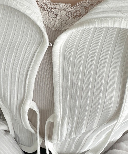 セール】カットリボン袖フレアカーディガン【ZOZOTOWN限定アイテム