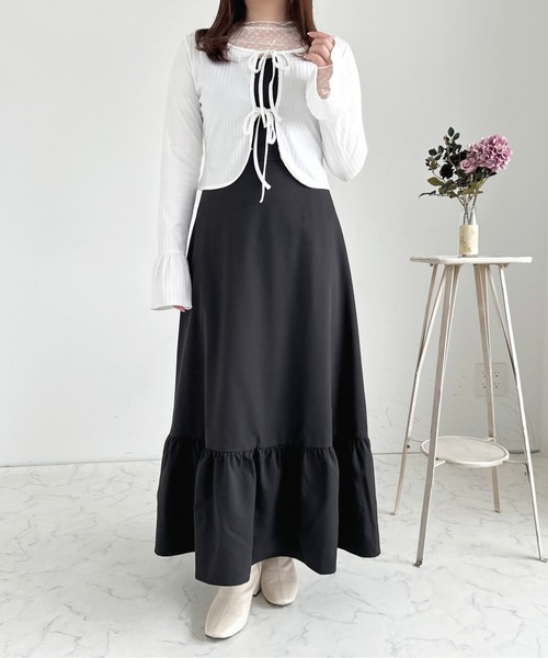 セール】カットリボン袖フレアカーディガン【ZOZOTOWN限定アイテム