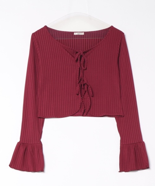 セール】カットリボン袖フレアカーディガン【ZOZOTOWN限定アイテム