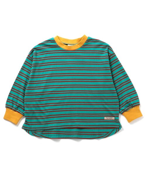 BREEZE（ブリーズ）の「【WEB限定】カラバリ無地・ボーダーTシャツ（Tシャツ/カットソー・キッズ・ターコイズブルー/ブルー/グリーン/ライム/イエロー/チャコール/ベージュ/ロイヤルブルー/ブラック/レッド/ピンク/レインボー・90/100/110/120/130/140/150）」の5枚目の写真