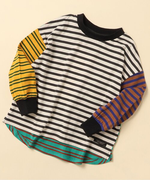 BREEZE（ブリーズ）の「【WEB限定】カラバリ無地・ボーダーTシャツ（Tシャツ/カットソー・キッズ・ターコイズブルー/ブルー/グリーン/ライム/イエロー/チャコール/ベージュ/ロイヤルブルー/ブラック/レッド/ピンク/レインボー・90/100/110/120/130/140/150）」の12枚目の写真