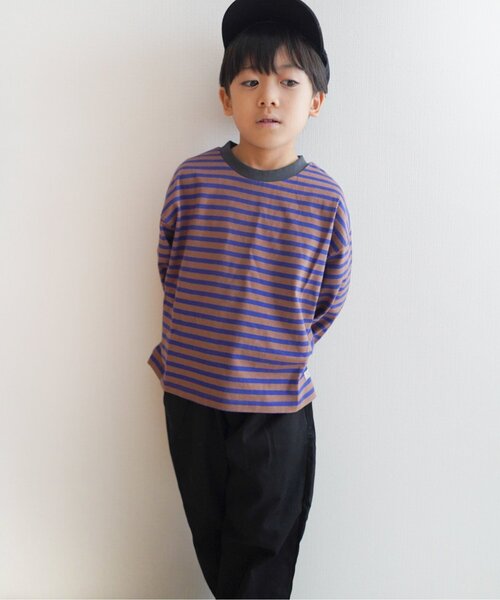 BREEZE（ブリーズ）の「【WEB限定】カラバリ無地・ボーダーTシャツ（Tシャツ/カットソー・キッズ・ターコイズブルー/ブルー/グリーン/ライム/イエロー/チャコール/ベージュ/ロイヤルブルー/ブラック/レッド/ピンク/レインボー・90/100/110/120/130/140/150）」の16枚目の写真