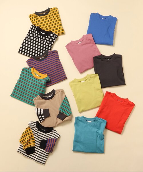 BREEZE（ブリーズ）の「【WEB限定】カラバリ無地・ボーダーTシャツ（Tシャツ/カットソー・キッズ・ターコイズブルー/ブルー/グリーン/ライム/イエロー/チャコール/ベージュ/ロイヤルブルー/ブラック/レッド/ピンク/レインボー・90/100/110/120/130/140/150）」の21枚目の写真